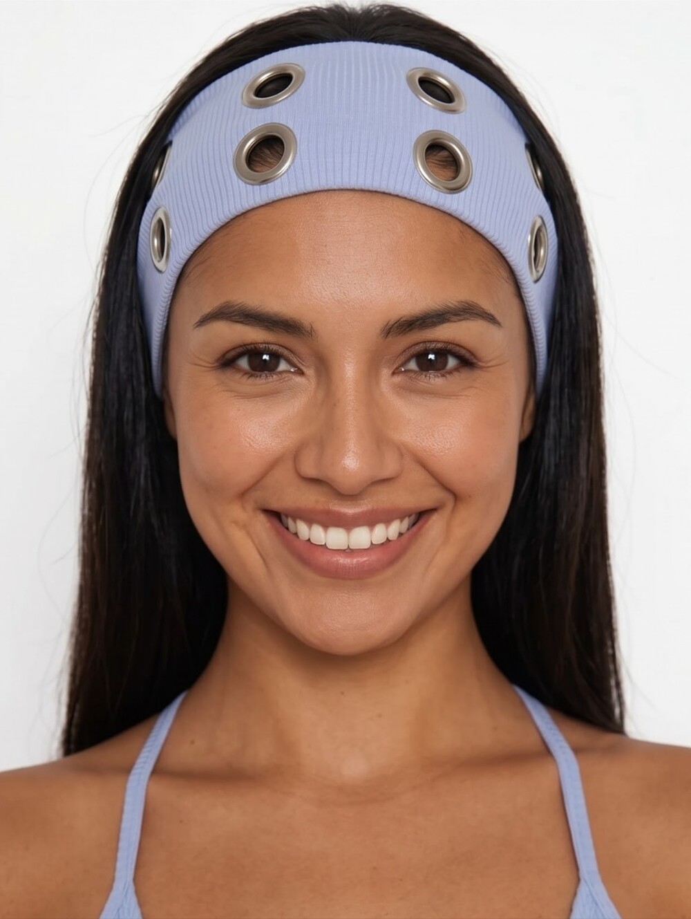 Wide Lavender Headband with Grommet Accents - Electronics Wearables